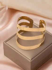 1入經典精美的中空翅膀、花朵、葉子、心形和線條裝飾多層手鏈,適用於女性宴會和儀式場合和禮物 - 線條 - 查看 11