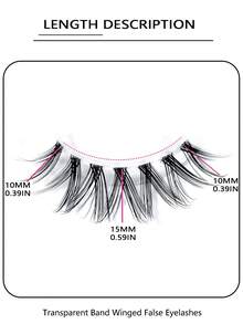Asiteo 20pcs/Set New Arrival & Best Selling Natural Looking Cluster False Eyelashes, Short Stem Transparent Lashes With Cartoon Eye Makeup Effect, Suitable For Creating Cartoon Style Makeup, Especially Suitable For Vacation - Black - View 5