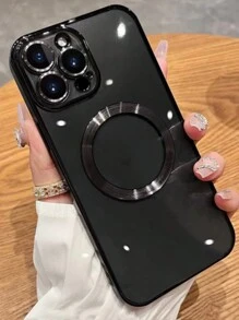 Apple 1 Mạ điện, Bao gồm tất cả, Trong suốt, Chống rơi, Phim ống kính tích hợp, Hút từ tính, Sạc không dây, Phù hợp với Bộ sạc Magsafe, Ốp điện thoại di động, Tương thích với IPhone - màu đen - Xem 4