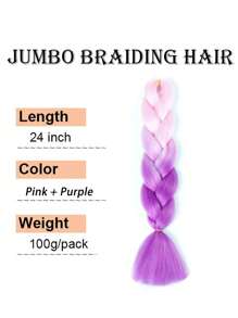Two Color Synthetic Hair Big Braid Wholesale Jumbo Braid Hair Extension 100g/24 Inch - Multicolor - View 3