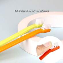 5pcs Pet Toothbrush, Single-Headed Cat Toothbrush, Dental Care Toothbrush For Cats And Dogs, Small Brush Head, Clean Cat'S Teeth, Long-Handle Toothbrush, Not Easy To Bite, Random Color Delivery - Multicolor - View 5
