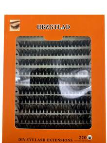 HBZGTLAD 11rows Natural Mink False Eyelashes, 3d Russian Volume Individual Lash Extensions, Deep Orange Paper Box, 60pcs/Pack D Curl 0.07mm Mixed Lengths - D - View 2