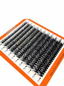 HBZGTLAD 11rows Natural Mink False Eyelashes, 3d Russian Volume Individual Lash Extensions, Deep Orange Paper Box, 60pcs/Pack D Curl 0.07mm Mixed Lengths - D - View 4