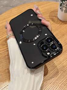 Apple 1 Mạ điện, Bao gồm tất cả, Trong suốt, Chống rơi, Phim ống kính tích hợp, Hút từ tính, Sạc không dây, Phù hợp với Bộ sạc Magsafe, Ốp điện thoại di động, Tương thích với IPhone - màu đen - Xem 2