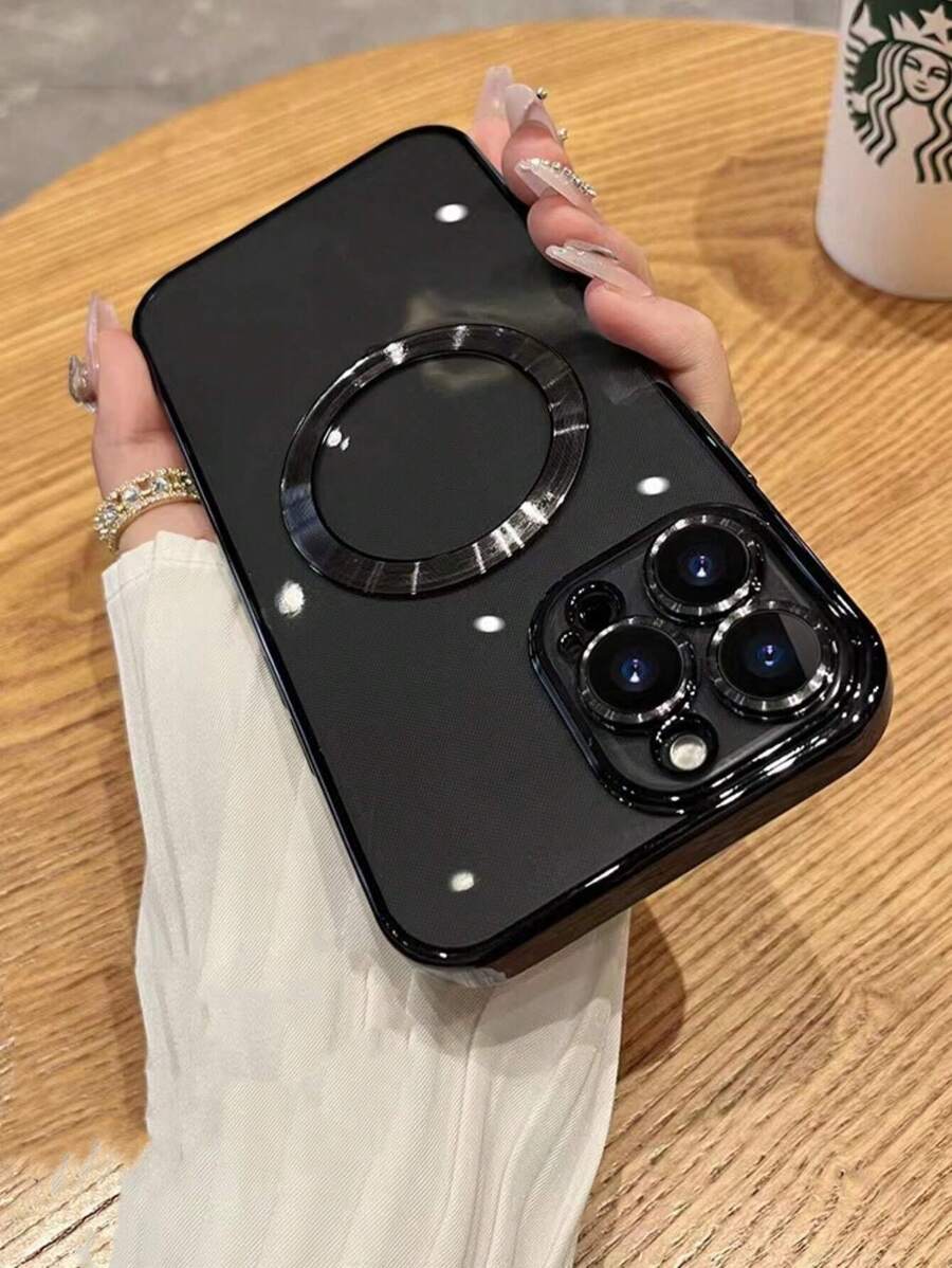 Apple 1 Mạ điện, Bao gồm tất cả, Trong suốt, Chống rơi, Phim ống kính tích hợp, Hút từ tính, Sạc không dây, Phù hợp với Bộ sạc Magsafe, Ốp điện thoại di động, Tương thích với IPhone