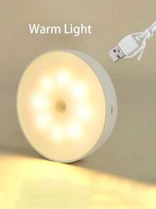 4/2/1pc Led Cabinet Light With Switch Night Light, Rechargeable Sensor Light Motion Sensor Light, Kitchen, Bedroom, Corridor, Cabinet, Garage, Bathroom, Stairs Intelligent Decorative Light, Suitable For Mothers To Get Up At Night To Make Milk Powder To Do Complementary Food Maternal And Child Intelligent Lighting Decorative Light - Yellow - View 7