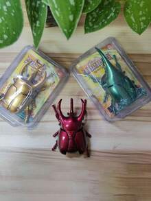 1個創意上鍊模擬戰鬥甲蟲和犀牛甲蟲昆蟲模型拼圖玩具 - 軍綠色 - 查看 4
