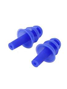 1入組藍色防噪音矽膠耳塞,適用於防噪音、睡覺、學習、游泳,可水洗和防水 - 寶藍色 - 查看 1