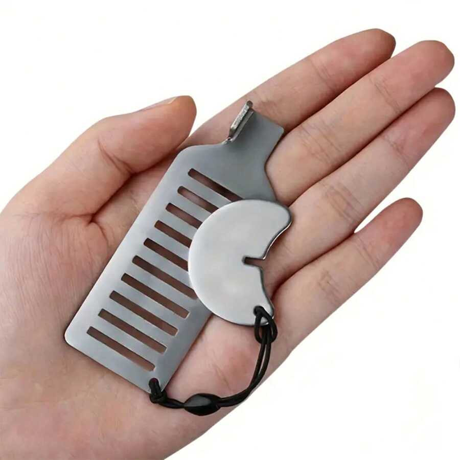 1pc Portable Door Lock Blocker For Hotel & Home Use Without Drilling, Metal Security Door Lock - Silver Steel Color - View 1