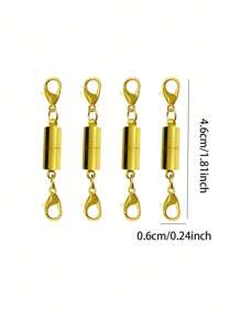 6pcs Fashion Magnetic Jewelry Clasps, Strong Magnet Necklace Clasp Closures Lobster Clasps Bracelet Converter Chain Extender For Jewelry Making - Multicolor - View 9