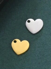 5pcs/Set Stainless Steel Heart Shaped Pendant For Necklace, Earrings, Hat, Brooch Making, Valentine's Day Gifts Diy Crafts