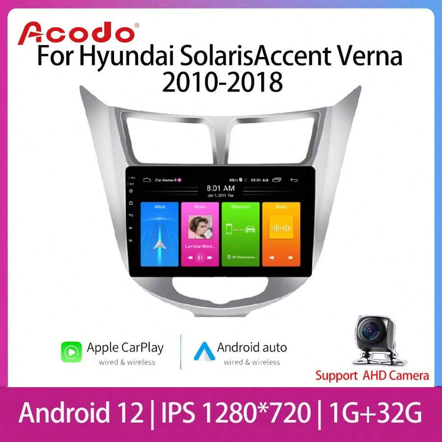 Acodo 1 Miếng Android 12 Ô tô/xe hơi Đài Đối với Hyundai Nổi bật 1 2010 - 2016 Đa phương tiện Video Người chơi GPS 2 DVD Đầu Đơn vị - màu đen - Xem 1