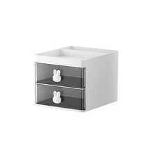 1pc Transparent Drawer Bunny Shape Hair Accessories Organizer, Cartoon Creative Office Desktop Pen Holder - Blue - View 6