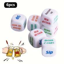 2pcs/Set English Word Drinking Dice, Novelty Dice For Party And Holidays Like Christmas, Halloween, Thanksgiving,Christmas