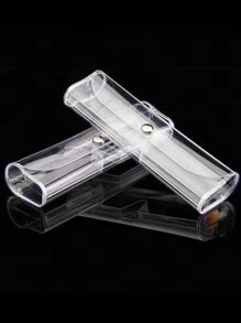 1pc Pvc Portable Eyeglasses Case For Myopia Glasses And Reading Glasses, Fashionable Unisex Eyeglasses Box - White - View 1