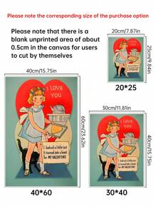 1PC Retro Valentine'S Day Room Decoration, Lovers' Room Wall Art, Frameless Canvas Printed Matter, Retro Farmhouse Wall Decoration, For Her/Him, Holiday Gift.9 - Multicolor - View 3