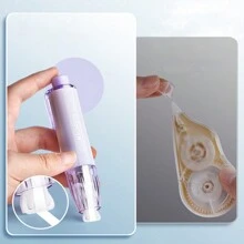 1 件馬卡龍色可伸縮修正帶可更換芯和 360° 旋轉設計 - 淺粉色 - 查看 6