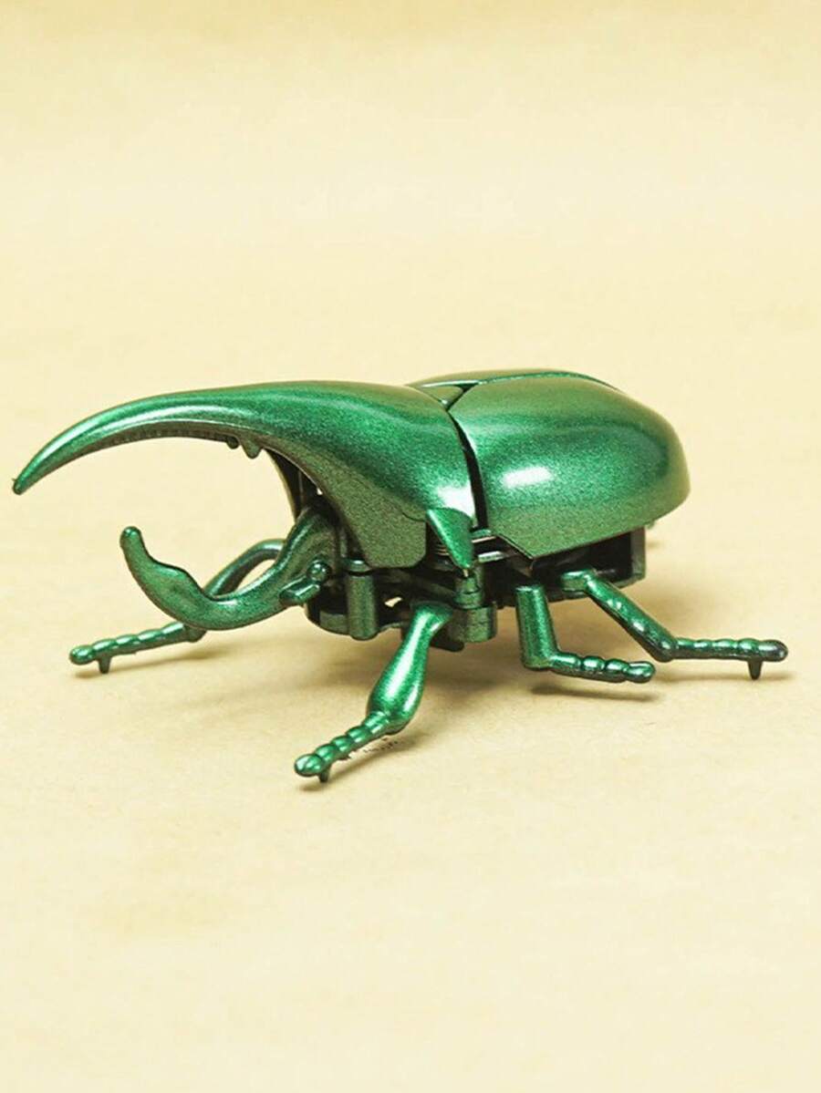 1個創意上鍊模擬戰鬥甲蟲和犀牛甲蟲昆蟲模型拼圖玩具