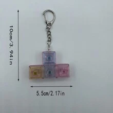 1pc Stack Block Design Mechanical Keyboard Style Unwind Keychain - Multicolor - View 3