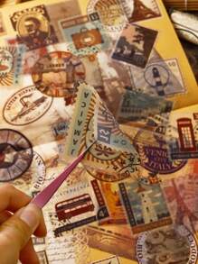 60入組多色建築和風景圖案pvc貼紙,旅遊信件收集,適用於手工藝品相冊日記裝飾 - 彩色 - 查看 5