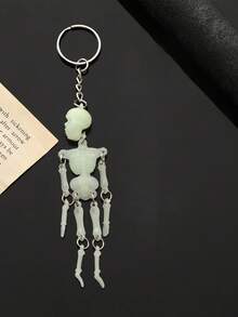 Luminous Skull Key Chain PVC Multi-Joint Skull Accessories For Friends, Lovers And Classmates Lightweight Fashion Holiday Gifts Black Non-Luminous - Beige - View 5