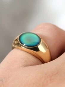 1 Anillo Que Cambia De Color Con La Sensación De Temperatura Y Múltiples Opciones De Color - Amarillo Oro - Ver 2