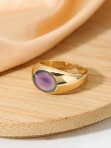1 Anillo Que Cambia De Color Con La Sensación De Temperatura Y Múltiples Opciones De Color - Amarillo Oro - Ver 3