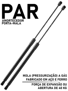 Par de Amortecedor Porta Malas Automotivo Carro Tampa Traseira - para Fiat Palio 1996 até 2011 - Preto - Visão 2