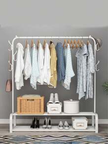 H-Shaped Clothes Rack - White - View 4