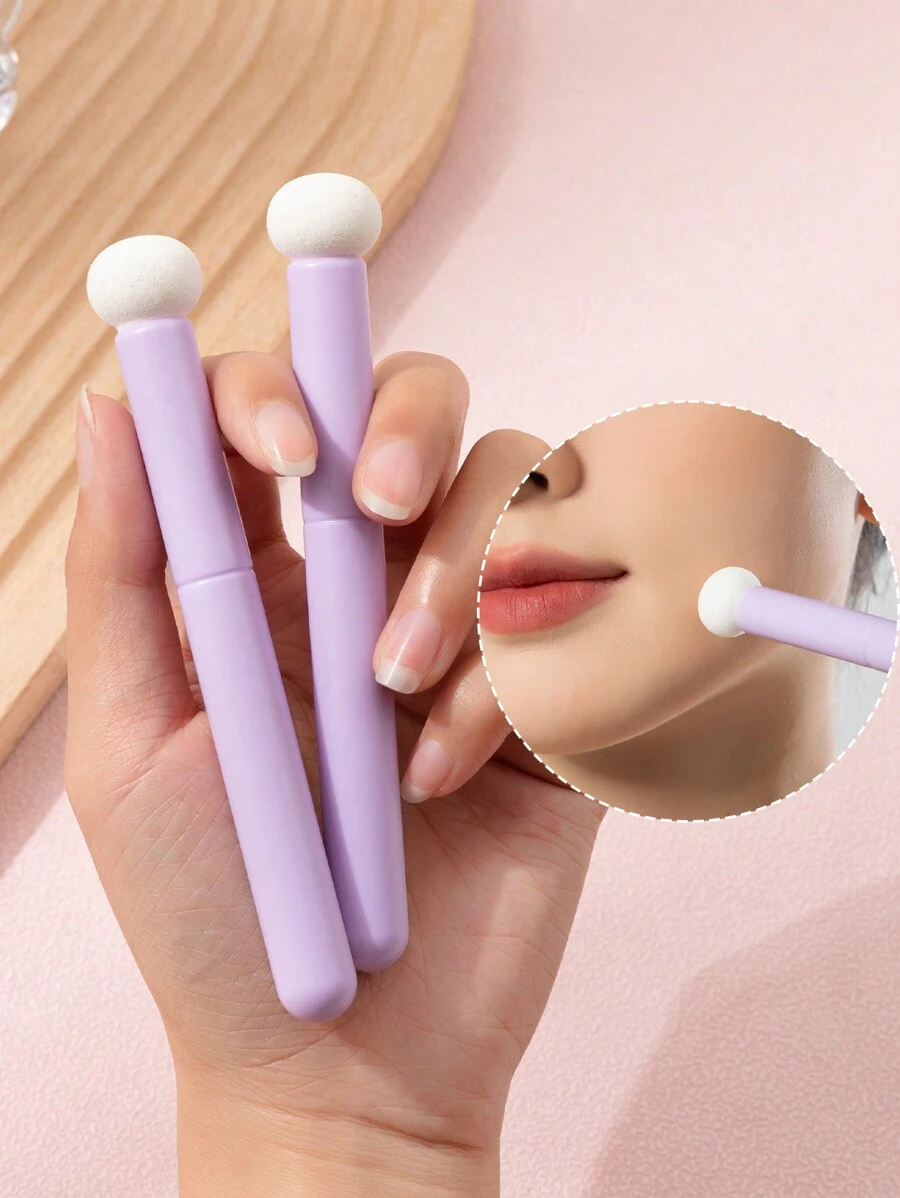 2 Concealer Brushes, Mushroom Sponge Heads, Compliant And Traceless, Large Area Acne Marks Makeup Brushes
