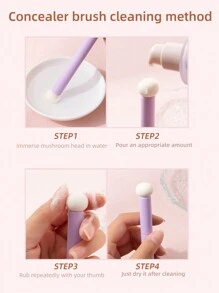2 Concealer Brushes, Mushroom Sponge Heads, Compliant And Traceless, Large Area Acne Marks Makeup Brushes