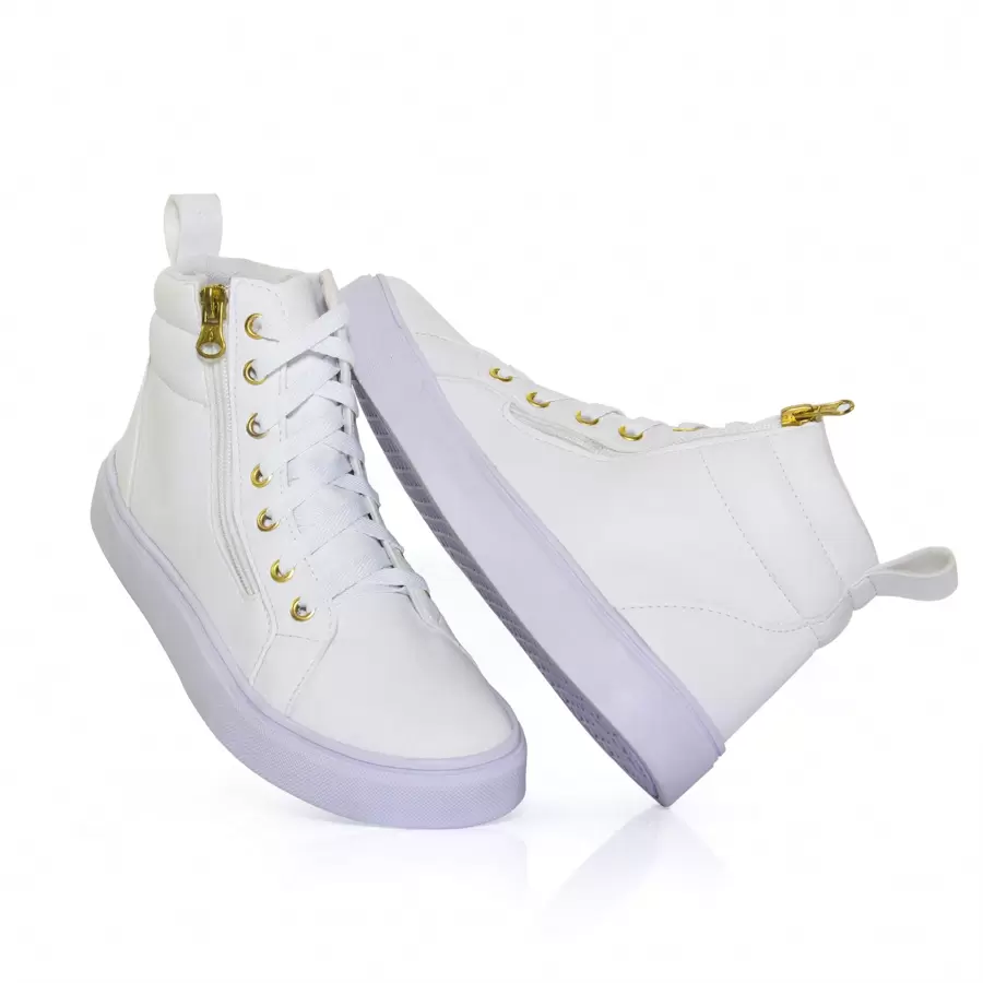 Women Wedge Sneakers - White - View 1
