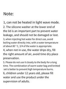 1pc Beige Silicone Hot Water Bag, Explosion-Proof Water Injection Hot Water Bag, Cute Plush Hand Warmer Bag, Cold & Hot, Microwavable - Beige - View 8