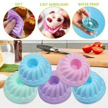 12/24入組四色矽膠瑪芬杯蛋糕模具,可製作蛋糕、布丁、果凍等diy烘焙工具 - 彩色 - 查看 3