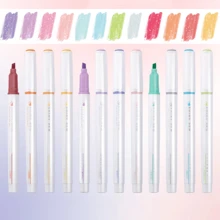 4/12pcs Glitter Shiny Highlighter Marker Pens, Colorful Painted Stationery School Supplies, Random Colors Back To School