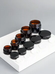 1 件裝遮光化妝品霜罐 & 玻璃乳液瓶 & 旅行裝粉底液分裝瓶套裝 - 棕色 - 查看 3