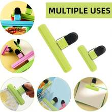 5入組多色封口夾,廚房、茶葉、奶粉和零食塑膠袋密封夾,保持食品新鮮 - 彩色 - 查看 8