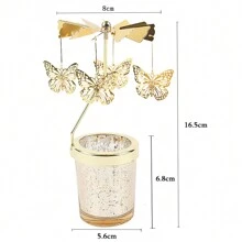 Lámpara Giratoria, Portavelas Con Velas Perfumadas En Forma De Corazón, Luz De Vela Romántica, Regalo Creativo Y Decoración Retro De Fantasía Para Festivos - Multicolor - Ver 3