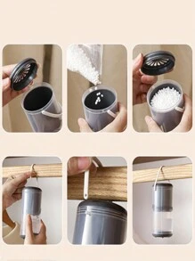 1入組可重複使用的衣櫃掛式除濕劑盒,防黴且去除異味 - 灰色 - 查看 4