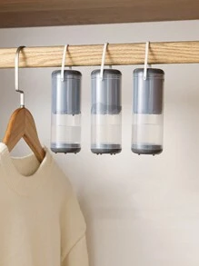 1入組可重複使用的衣櫃掛式除濕劑盒,防黴且去除異味 - 灰色 - 查看 1