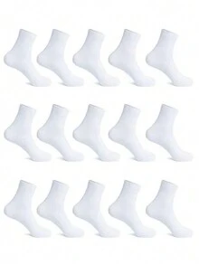 15雙/包女士百搭時尚純色中筒襪 - 彩色 - 查看 2