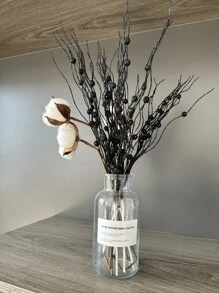 1 pieza/4 piezas/8 piezas Rama artificial con brillo y bayas, flor falsa linda para decoración del hogar, adecuada para festival, boda, fiesta, hogar, mesa de comedor, dormitorio, regalo de Navidad, accesorios de decoración de ratán, decoración de árbol y planta de Navidad, decoración navideña interior y exterior, decoración navideña para la habitación