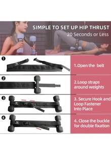 kasifei 1pc Black 10cm Widened Hip Thrust Belt With Hip Pad, For Glute Bridge Exercise, Dumbbell/Kettlebell Squat, Lunge And Reverse Squat Gym Accessories, Sport, Gym, Home Exercise, Sport Accessories, Gym Accessories, CrossFit Accessories