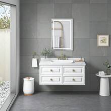 LED Lighted Bathroom Medicine Cabinet With Mirror, Surface Lighted Medicine Cabinet,Dimmable,Adjustable Shelves,Intelligent Switch Medicine Cabinet, Aluminum Frame,Left Opening Door