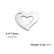 5pcs/Set Stainless Steel Heart Shaped Pendant For Necklace, Earrings, Hat, Brooch Making, Valentine's Day Gifts Diy Crafts