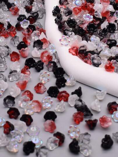 12mm 50pcs Lily Of The Valley Glazed Czech Glass For Jewelry Making Classics Space Beads