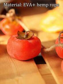 1 String Of Artificial Persimmon, 72cm Long, With 8 Fruits, EVA  Material, High Oxidation Resistance And Corrosion Resistance Toughness - Used For Diy Flower Wall, Party, Wedding, Home Decoration, Scene Decoration - Orange - View 5