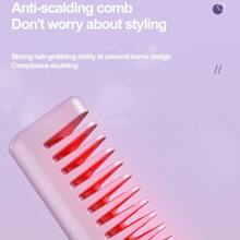 New 2-In-1 Wireless Hair Straightener & Curling Iron With Temperature Display, Portable, Usb Charging, Ion Hair Care, 1pc - Purple - View 4