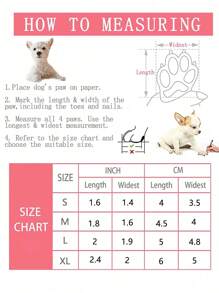 1 Bộ Giày Giữ Nhiệt Màu Đỏ Cho Thú Cưng Thích Hợp Cho Chó Mèo, Để Mang Hàng Ngày - Đỏ - Xem 6
