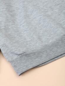 Conjunto informal de niño joven con sudadera con capucha y pantalones de chándal de unicolor - Gris Claro - Ver 5
